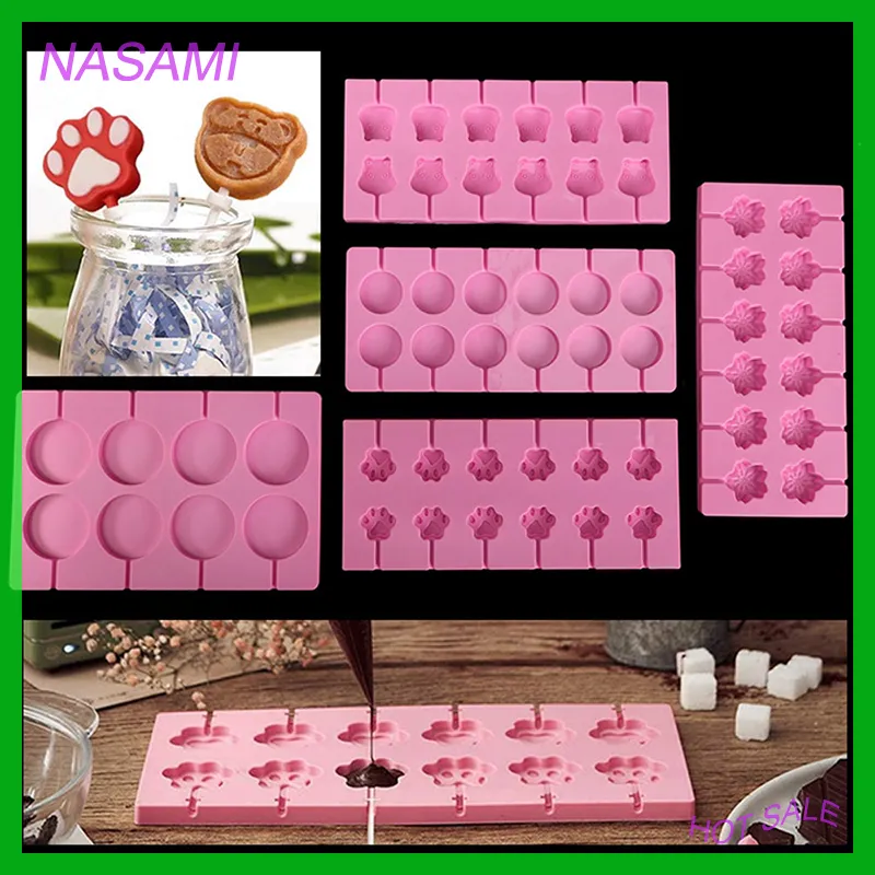 1pc Silicone Lollipop Molds,Sucker Molds,Round Chocolate Lollipops Hard  Candy Molds with 12 Lollipop Sucker Sticks for Making Lollipop,Hard Candy,Ice  Molds,Chocolate