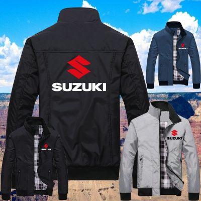 CODTheresa Finger Ready Stock High Quality Men Fashion Casual Jacket Motorcycle Team Logo Suzuki Jacket Windproof Windbreaker Zipper Bomber Jacket