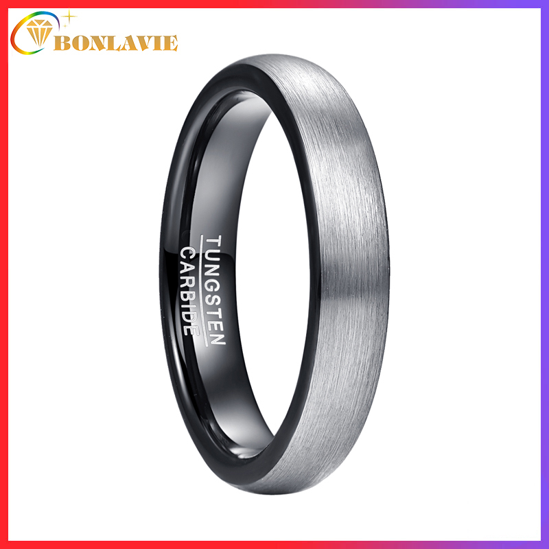 VNOX Customize Personalized 6MM/8MM Tungsten Carbide/Stainless Steel Simple Matte Brushed Finish Wedding Band Engagement Rings for Men Women,Size 5-14 