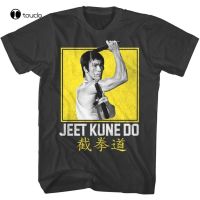 Bruce Lee Jeet Kune Do Nunchucks Mens T Square Chinese Martial Arts Legend Tee