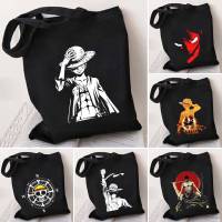 XP One Piece Luffy Cartoon Print Canvas Handbag Shoulder Bag Student Large Capacity Personality PX