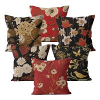 Flower Retro Cushion Cover Home Decor 40*40 45x45 Gothic Decorative Pillow Case for Sofa Red Black Pillowcase Decoration