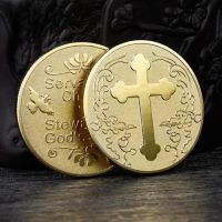 【CC】☄◕☞  gold coin Christs servant Christ faith Gods gift commemorative collection badge decision