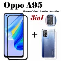 ส่งจากไทย ชุด3in1 ฟิล์ม Oppo A95 4G / Oppo A95 5G ฟิล์มเลนส์กล้อง + ฟิล์มกระจกเต็มจอ+ ฟิล์มหลัง ฟิล์มกันกระแทกขอบดำ