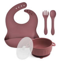 BPA-free Feeding Set Baby Food Container Non-slip Feeding Bowl Toddler Cutlery Silicone Suction Bowl