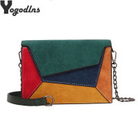 Fashion Quality Leather Patchwork Women Messenger Bag Female Chain Strap Shoulder Bag Small Criss-Cross Ladies Flap Bag