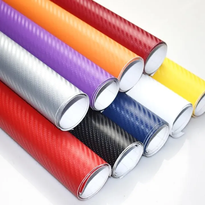 30x127cm 3D Carbon Fiber Vinyl Film Car Stickers Waterproof Wrap Auto