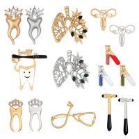 【DT】hot！ Cartoon Metal Teeth Enamel Pin Custom Toothbrush Lung Stethoscope Brooch Lapel Badge Lovers Jewelry Gifts