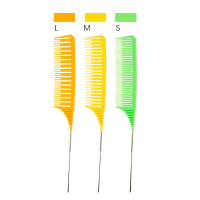 3pcsset Fine-Tooth Comb Metal Pin Anti-Static Hair Style Tip Tail Comb Hair Styling Hairdressing Tools Salon Trimmer Brushes