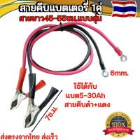 สายพ่วงแบตเตอรี่พร้อมปากคีบ+หางปลา6mm.1คู่ ดำ-แดง สายไฟสำหรับเครื่องแปลงไฟอินเวอร์เตอร์คีบกับแบตรถยนต์