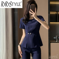 RYRYSTYLE ชุดเดรสสูทมืออาชีพแขนสั้นสำหรับผู้หญิงเสื้อเบลเซอร์531แขนสั้นสไตล์ตะวันตกชุดทางการใหม่2023