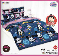 TOTO แท้ ครบเซ็ตสุดคุ้ม CU139 มิกกี้เมาส์ คิวตี้ MICKEY MOUSE Cuties ผ้าปูที่นอนโตโต้ 5 ฟุต + ผ้าห่มนวมเอนกประสงค์ 70x90 นิ้ว (ห่มได้ 2 คน)