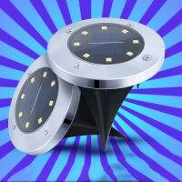 Solar buried lamp 8LED stainless steel outdoor new type ground inserted lawn lamp garden rain proof villa floor lamp