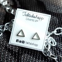 triangle studs earrings silver925