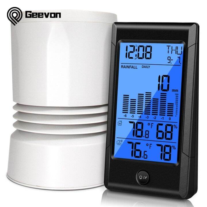 Geevon Weather Station Rain Gauge Calendars Alarm Clocks With