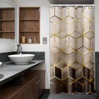 【CW】❃  Lattice Shower Curtain Printed Partition With Plastic