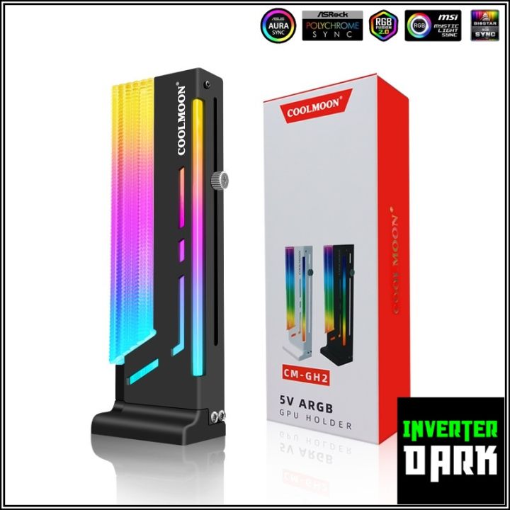 ขาค้ำการ์ดจอ-แบบตั้ง-rgb-ปรับระดับได้-ใช้กับcontroller-ขาตั้งการ์ดจอ-รุ่น-vga-holder-coolmoon-cm-gh2-argb