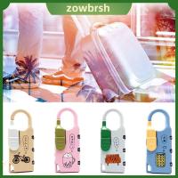 ZOWBRSH สีแบบสุ่ม ล็อคด้วยรหัสผ่าน3หลัก ป้องกันการโจรกรรม สังกะสีอัลลอยด์ ล็อคซิปกระเป๋าเป้สะพายหลัง น่ารักน่ารักๆ กุญแจล็อคกุญแจ ล็อคตู้หอพัก การเดินทางการเดินทาง