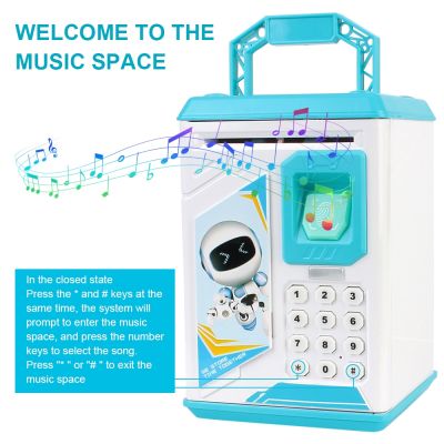 Electronic Cash Coins Saving Bank ATM Password Money Box Christmas Gift For Kids Fingerprint Piggy Bank Safe Box