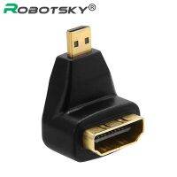 Robotsky หัวแปลงส่งสัญญาณภาพความละเอียดสูงขนาดจิ๋วตัวผู้เป็น HDMI ตัวเมียสาย HDMI V1.4 1080P สำหรับโปรเจคเตอร์ PC