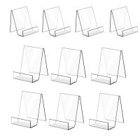 10Pack Acrylic Book Stand Clear Acrylic Display Easel Holder for Displaying Picture Albums, Books (6Large+4Small)