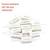 10PCS/LOT Ceramic Cement Resistor 5W 100 Ohm 100R Resistance 5 Error Cement Resistance