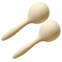 2Pcs Wooden Maracas Rattles Sand Hammer Instrument Musical Kids Toy Smooth Surface Musical Instrument Childrens Gift