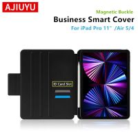 AJIUYU Case For iPad Air 5th 4th Pro 11 inch 2nd 3rd 2018-2022 Tabelt Smart Cover With Pen Slot ID Card Storage Protective Shell Cases Covers