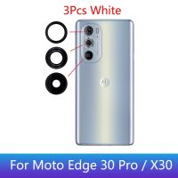 เลนส์กระจกกล้องถ่ายรูปหลังด้านหลังของแท้สำหรับ Motorola Edge 30 Pro X30 Plus 2022อะไหล่ XT2201-1 XT2201-6 XT2201-2