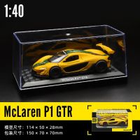 MSZ 1:43 CCA Mclaren P1 GTR โมเดลรถโลหะผสมพร้อมกล่องแสดงสิ่งของแบบอะคริลิคลูกเต๋าของเล่นหล่อเด็กผู้ชายของขวัญ