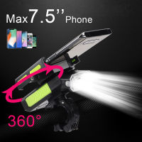 Bicycle Phone Holder Horn Light USB Front Flashlight Bike Handlebar Stand Cell Phone Support Mount Bike accessories