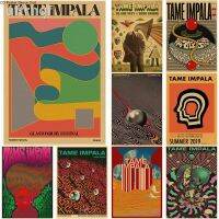 นอภ. Tame Impala โปสเตอร์ประสาทหลอนวงดนตรีร็อกโปสเตอร์กระดาษคราฟท์วินเทจตกแต่งบ้านห้องบาร์คาเฟ่ภาพฝาผนังศิลปะที่สวยงาม