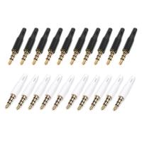 10pcs New 3.5mm Stereo Headset Plug Jack Outlet 2.5mm 4 Pole 3.5 Audio Plug Jack Adaptor Connector For Iphone White And Black