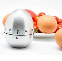 ❀℡❧ Kitchen Supplies Stainless Steel Egg Clock Kitchen Timer Alarm Count Up Down Clock 60 Minute Countdown Cooking Timer