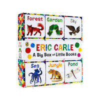 Grandpa Carls 9-volume palm small cardboard book gift box the world of Eric Carle: big box of Little Books English original book back cover can play puzzles parent-child interaction early education enlightenment