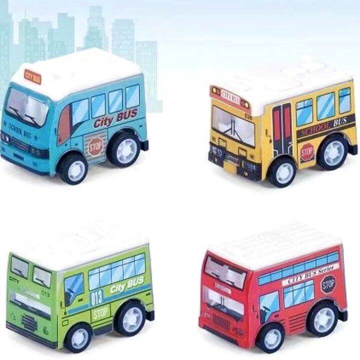 Mini school bus pull back function car toys | Lazada