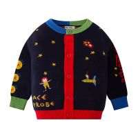 Boys Sweater Autumn Winter 2-8Y Childrens Warm Cartoon Clown Cotton Cardigan Baby Sweater