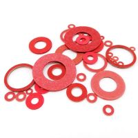 200 buah M2 M2.5 M3 M4 M5 M6 M8 M10 M12 M14 M16 baja merah isolasi kertas pencuci datar bantalan Gasket polos cincin Spacer