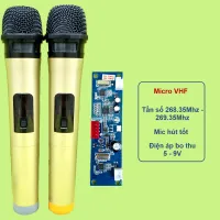 [HCM]Micro không dây đôi VHF cho loa kéo tần số 268.35 Mhz - 269.35 Mhz micro cho loa kéo