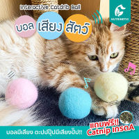 บอลเสียงสัตว์ บอลมีเสียง ของเล่นสำหรับแมว Interactive Catdribball