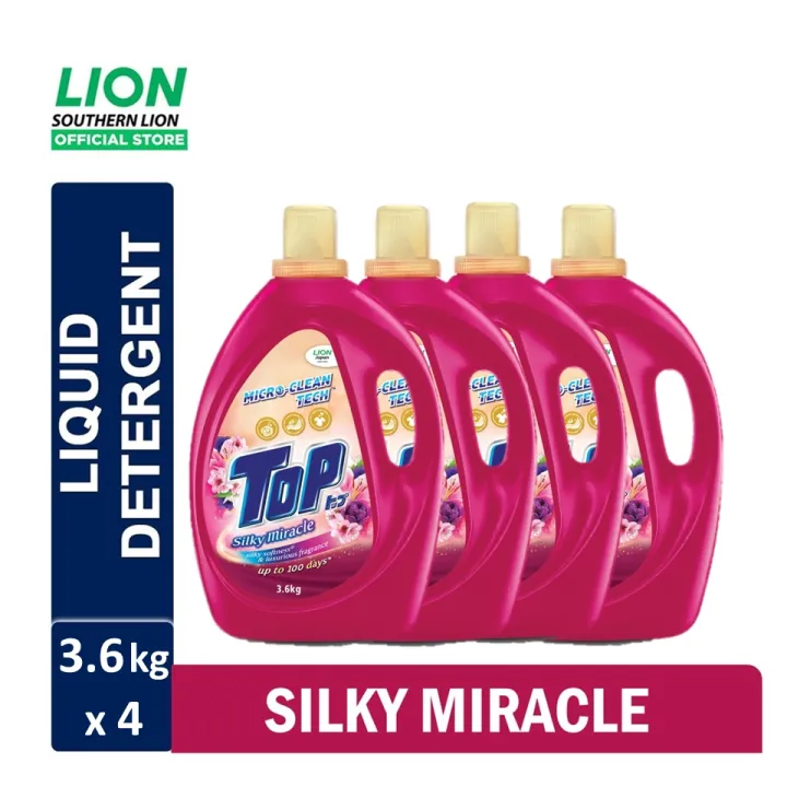 TOP Liquid Laundry Detergent Silky Miracle (3.6kg x 4) Lazada