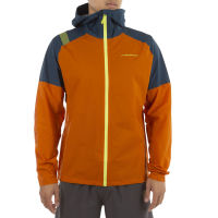 LA SPORTIVA POCKETSHELL JKT MEN HAWAIIAN SUN/STORM BLUE - เสื้อกันลมกันฝนสำหรับวิ่ง วิ่งเทรล ผู้ชาย