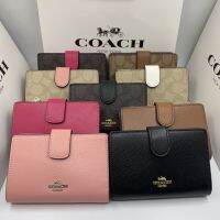 ❀♟ แท้? ? COACH F53562 53436 กระเป๋าสตางค์ผู้หญิงใหม่ กระเป๋าสตางค์ขนาดกลางและยาว กระเป๋าสตางค์แบบสั้น กระเป๋าสตางค์แบบยาว กระเป๋าสตางค์แบบหน