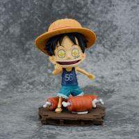 หุ่นฟิกเกอร์ Luffy สีเขียวสำหรับเด็กลิงพีวีซีรูปแบบของสะสมอนิเมะลูฟี่ตุ๊กตาของเล่นโมเดลรูปสัตว์ตุ๊กตาประดับ