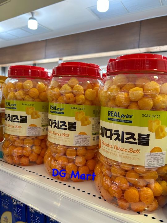 ขนมเกาหลีชีสบอล-real-price-cheese-ball-snack-320gชีส-บอล-เชดด้าร์ชีส-สแน็คไซส์ใหญ่จัมโบ้-ข้าวโพดอบกรอบรสชีส