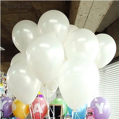 20pcs/Lot 10inch Cute White latex balloon For wedding decoration Pearl Helium Balloon Kids Birthday Party Event Decoration Balloons