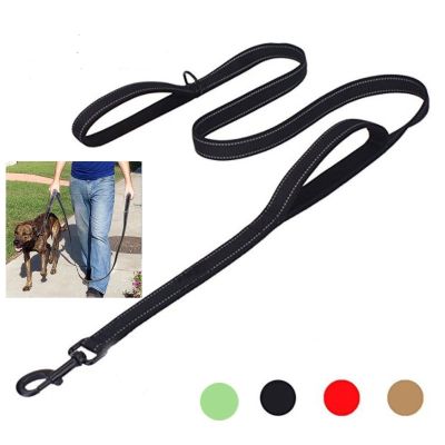 [HOT!] Dog Leashes Outdoor Travel Dog Chain Heavy Duty Double Handle Lead for Greater Control Training Dual Handle Pet Supplies
