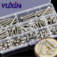 280PcsSet A2-70 304 Stainless Steel DIN912 M3 M4 M5 M6 M8 Allen Bolt Hex Socket Round Cap Head Screw Bolts Assortment Kit Set