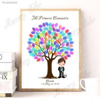 ❍℗ Custom Theme Name Date Kids and Football Theme Personalized Kids First Holy Communion Fingerprint DIY Painting (No Frame)