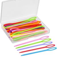 ▨✿ 50PCS Plastic Sewing Needles Large Eye Yarn Knitting Needles Multicolor Kids Embroidery Needle for DIY Sewing Handmade Crafts